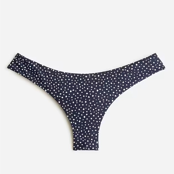 NWT J. Crew Navy Blue and White Dot Hipster Bikini Bottom - Picture 3 of 4